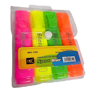 A large number of spot selling flat printable 4 fluorescent pen bag packaging marking fluorescent pen a Bag Price