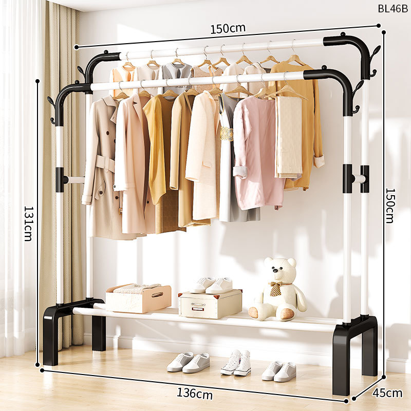 더블 폴 + 코트 후크 150 화이트