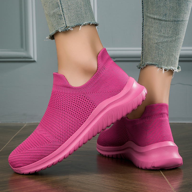 Jinjiang Cross-border Breathable Socks Shoes Women's New Couple Flying Woven Foot Shoes One Pedal Mesh Shoes Fashionable Casual Men Jinjiang Cross-border Breathable Socks Shoes Women's New Couple Flying Woven Foot Shoes One Pedal Mesh Shoes Fashionable Casual Men