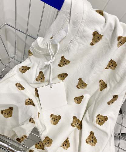 Palm Angel Children's Short Sleeve T-Shirt 2024 Summer New Arrival for Middle and Older Children Headless Bear Kids' Loose Half Sleeve T-Shirt