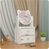 Double round mirror white