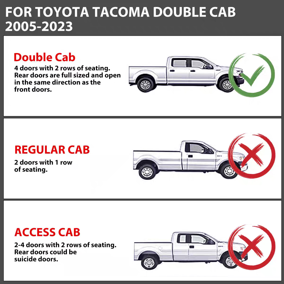 Tacoma Roof Rack Crossbars and Longitudinal Bars Double Cab Double Row Seats