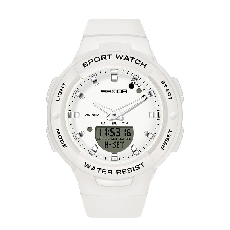SANDA 6009 cronometraje electrónico de doble pantalla reloj deportivo reloj de alarma de comercio electrónico de una sola pieza reloj deportivo de generación