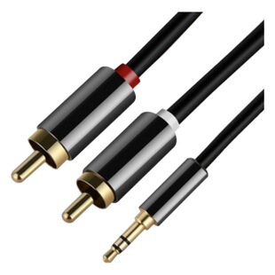 3.5 to 2RCA double Lotus cable 3.5 to 2rca pure copper speaker cable AV cable 3.5mm one minute two audio cable
