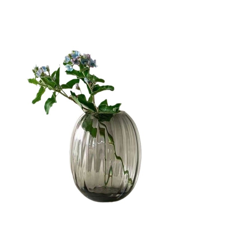 Vaso de vidrio transparente de alto valor de la vida de lujo moderno y simple, flor de lirio, dormitorio de bambú rico