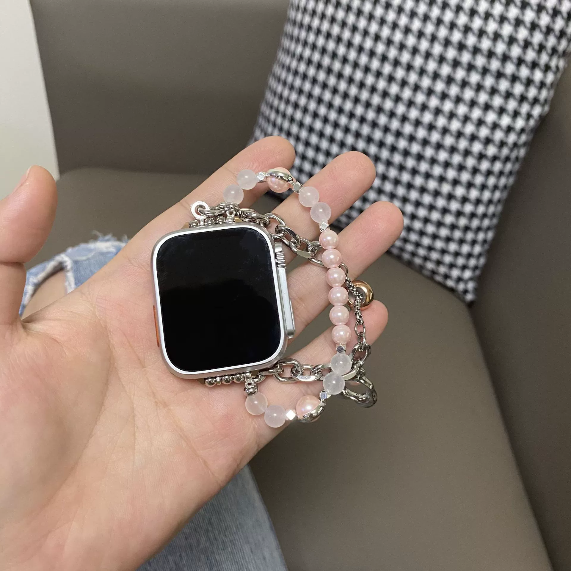 Подходит к Apple Watch Фея Любовная жемчужная продлевающая цепь I Watchs9 поколение SE браслет