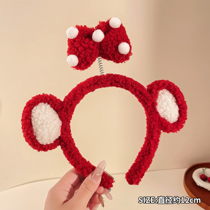 Otoño y invierno peluche bandeja de cabello lavado de la cara aplicación máscara especial de prensado bandeja de cabello paquete de cabello pato amarillo dibujos animados toque de cabello agujero de cabello