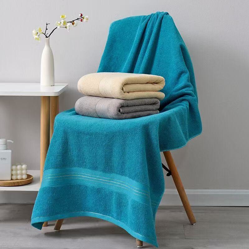 Pure cotton bath towel, absorbent and quick-drying bath towel for women and men, gold-threaded oversized bath towel, all-cotton beach towel, large towel wholesale