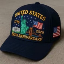 亚马逊新款刺绣美国独立日遮阳棒球帽户外鸭舌帽子250周年纪念日