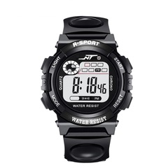 電子表 日曆星期夜光燈鬧鐘 學生手錶