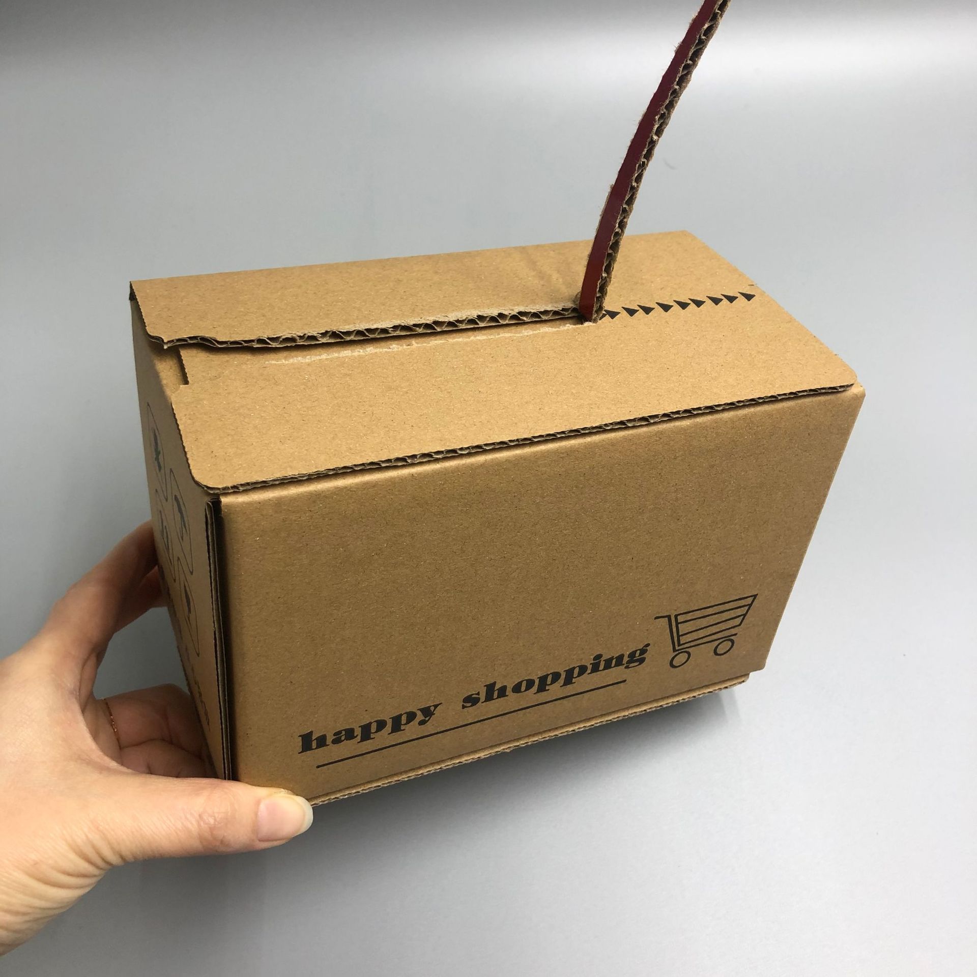 拉链箱 易拉易撕 牛皮色纸箱 拉链纸盒 物流外包装快递盒折叠纸箱-阿里巴巴