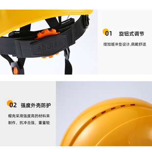 J8 Reflective Construction Site Anti-Smashing Helmet Construction Engineering Transparent 71 Air Hole Mark 3 Countries G3