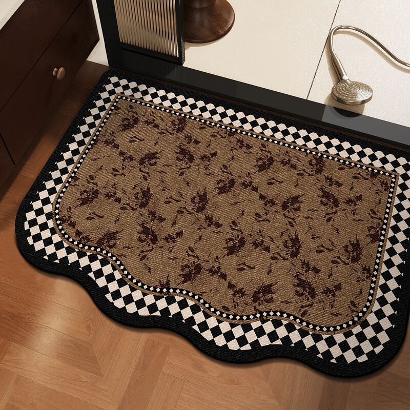 Light Luxury Retro Floral Bathroom Mat, Diatomaceous Earth Water-Absorbent Non-Slip Mat, Dirt-Resistant, Wear-Resistant, Easy-Care Foot Mat Light Luxury Retro Floral Bathroom Mat, Diatomaceous Earth Water-Absorbent Non-Slip Mat, Dirt-Resistant, Wear-Resistant, Easy-Care Foot Mat
