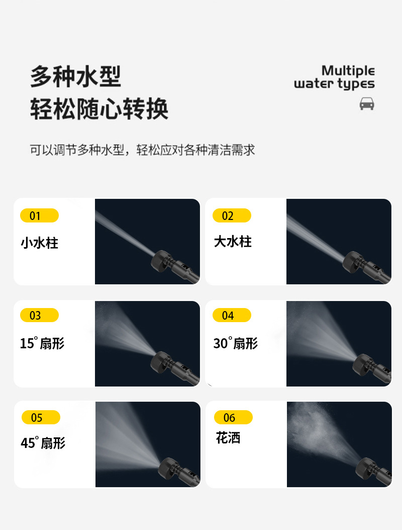 Wireless Car washer Lithium electric car washer car wash water gun handheld rechargeable portable washing machine high pressure brushless electric