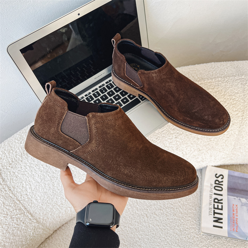 New men's shoes breathable casual leather shoes men set foot a slip-on low-top men's shoes_voghion.com