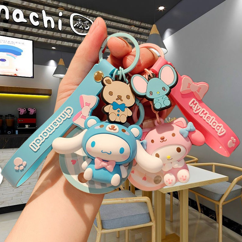Cartoon Cute Sanrio Keychain Doll Pendant Car Keychain Pendant School Bag Keychain Accessories Wholesale