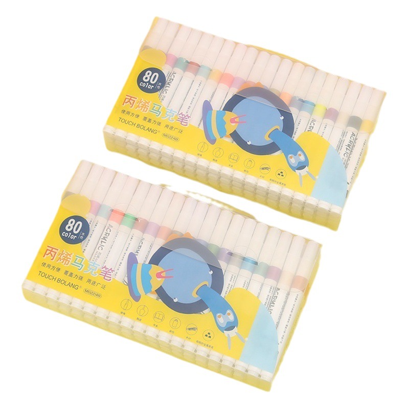 Acrylic marker pen 60 color water-based children diy acrylic pen 48 color 24 color watercolor pen waterproof graffiti brush