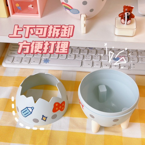 Fashionable Cute Dinosaur Egg Pen Holder Student Creative Detachable Desk Organizer Storage Box Pen Rack Office Ornament Storage