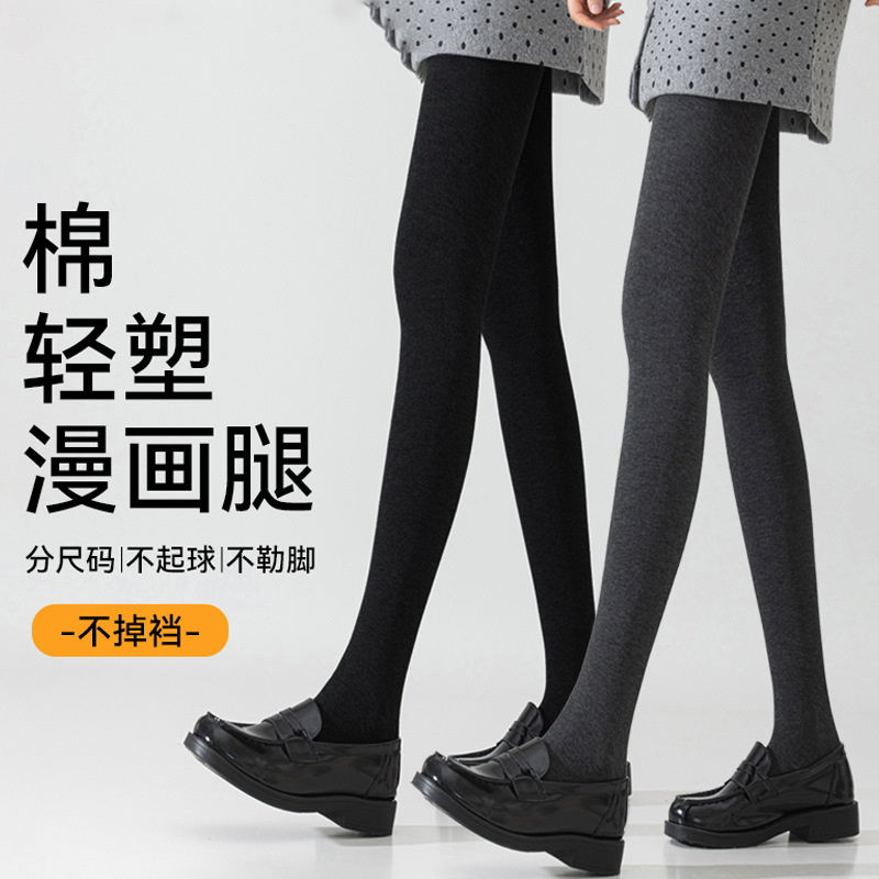 Black and Gray Pantyhose for Women, Spring and Autumn Leggings to Wear with Skirts, Pressure Slimming Look Autumn and Winter Fleece-Lined and Thickeneded Leggings