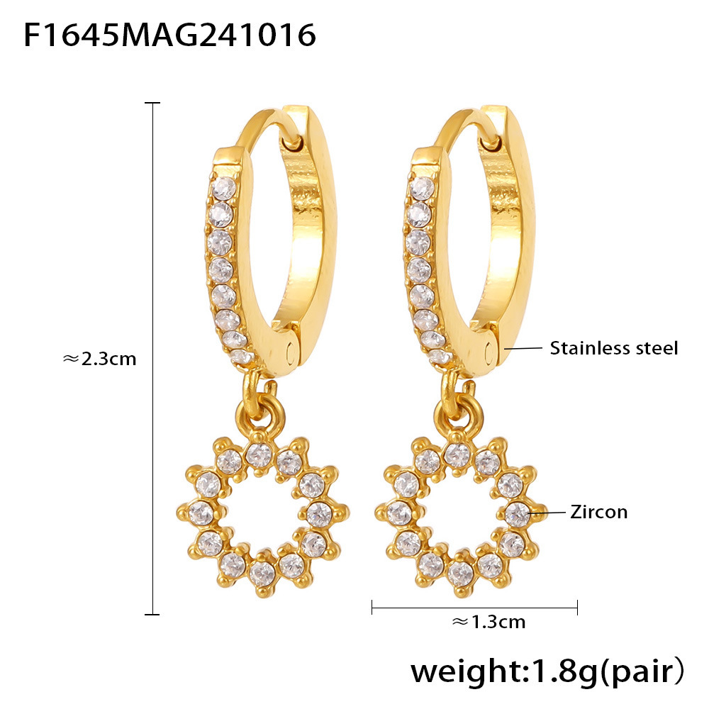 Sugar Cube Geometric Zircon Earrings Hand Inlaid Diamond Jewelry_voghion.com