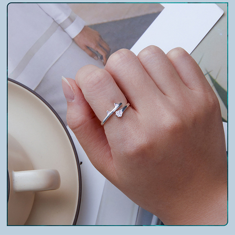 Silver Cat Paw Ring 4