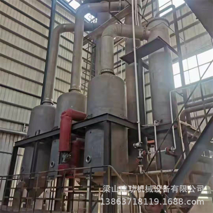 二手单效三效废水蒸发器 高盐废水蒸发器 三效10吨强制循环蒸发器