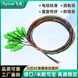 Factory Wholesale 12 Core SC Single-mode Beam Pigtail Telecommunications Grade 12 Color Large Square Head Connector Fusion Fiber Disk