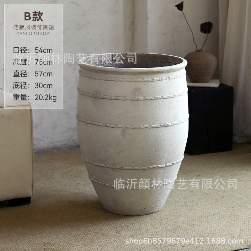 Blanco hecho viejo cemento gran combinación de suelo de alto estilo paisaje de maceta grande decoración del hogar maceta de comercio exterior