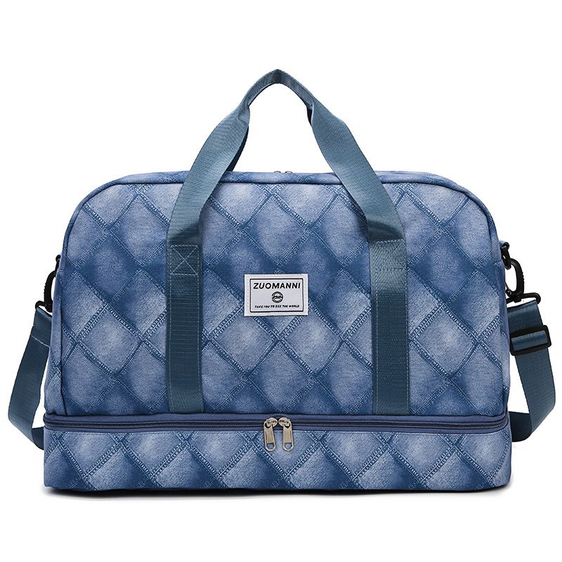 Bolsa de viaje de tela Oxford moda femenina retro ocio bolsa de almacenamiento de gran capacidad viaje de corta distancia bolsa de fitness de separación seca y húmeda