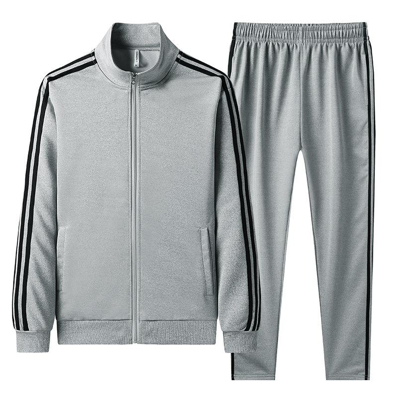 Conjunto deportivo transfronterizo para hombre, conjunto informal para parejas, ropa deportiva de tres rayas para hombre, conjunto moderno de sudadera con cremallera y pantalones de chándal de dos piezas