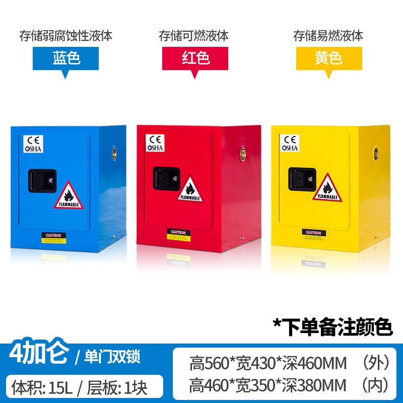 Gabinete industrial a prueba de explosiones Gabinete de almacenamiento de productos químicos peligrosos de laboratorio Gabinete de seguridad de doble cerradura para productos químicos Caja a prueba de fuego y a prueba de explosiones