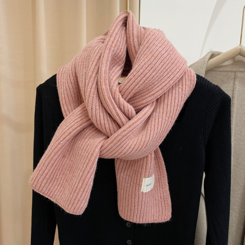 Solid color knitted [leather pink]