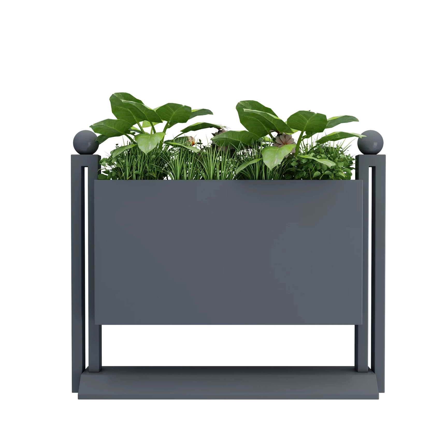 Caja de flores de acero inoxidable al aire libre combinación de cama de flores móvil divisoria de péndulo exterior departamento de ventas valla municipal caja de plantación de tanque de flores