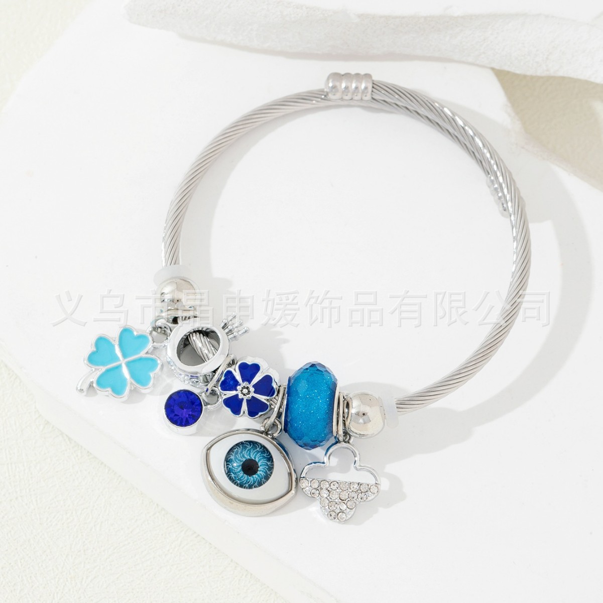 Brazalete Pan Jia, brazalete de explosión transfronteriza, diamante de diamante, ojo del demonio, mano de Dios, joyas de moda de amor de cuatro hojas image 4