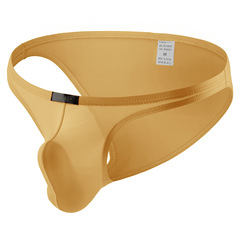 七色代發跨境亞馬遜男士性感冰絲內褲軟太空倉男式情趣三角褲B804