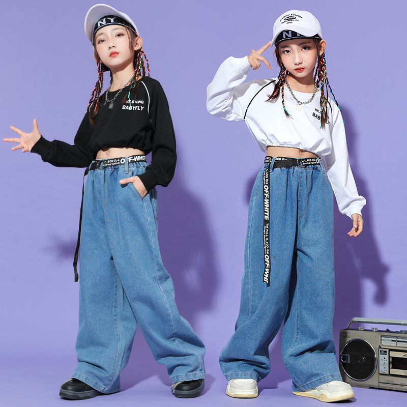 Girls'Fashionable And Stylish Jazz Dance Costumes,Children's Fashionable Street Dance Clothing Suits,Girls'Hip-hop Performance Clothing Catwalk
