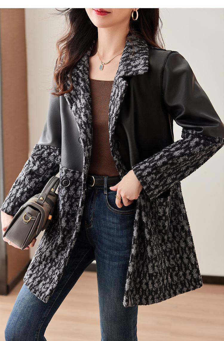 Women's Clothing new double sided Haining leather jacket_voghion.com