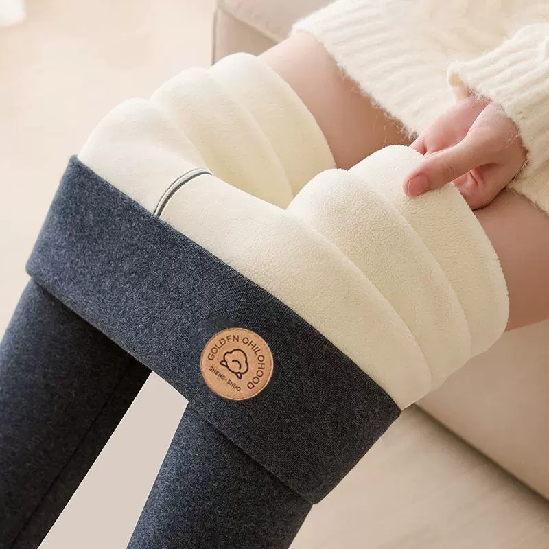 MXL005羊羔绒打底裤女外穿冬季新款加绒加厚高腰特厚超厚保暖棉裤