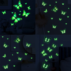 外貿熒光牆貼夜光蝴蝶紛飛發光貼紙幼兒園家居商城教室牆面裝飾