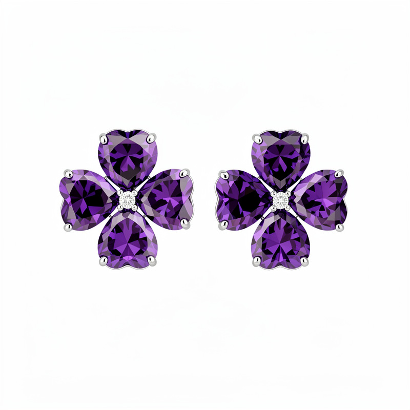 Viento frío personalidad flor de amor collar de piedra tierna lujo ligero estilo alto conjunto de joyería de nicho universal