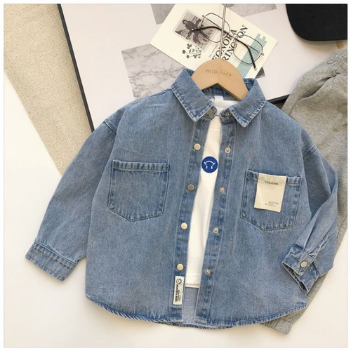 Children's Shirt Autumn Wear 2025 Spring and Autumn Model for Toddlers and Young Children, Long-Sleeved