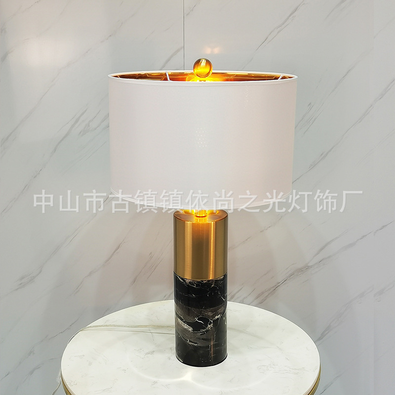 Luz lámpara de mesa de lujo post-moderno minimalista mármol Arte Creativo Villa modelo sala de estar americana dormitorio lámpara de noche