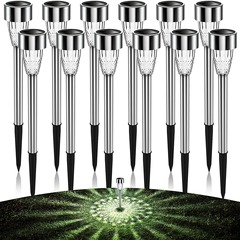 Solar-powered outdoor courtyard light, 12-piece set garden lawn light, waterproof villa park path spike light