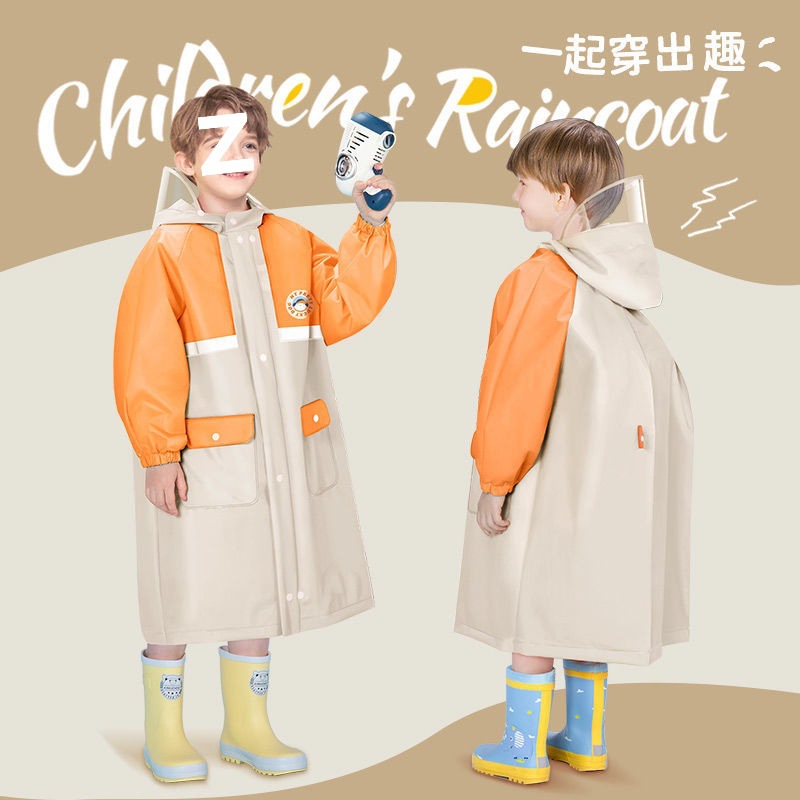 New Children's Raincoat Thickeneded Full-Body Rainproof with School Bag for Boys and Girls Kindergarten Primary School Students School Poncho