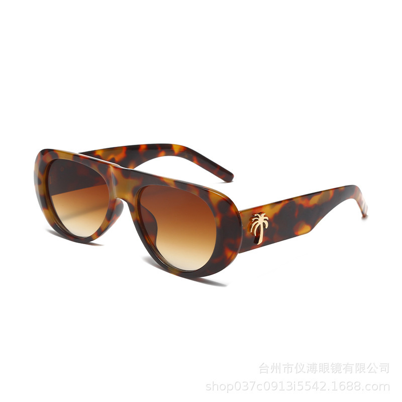 thumbnail for New European and American Palm angel round frame fashion sunglasses women&#039;s high-grade sunscreen fashionable retro personalized sunglasses wholesale