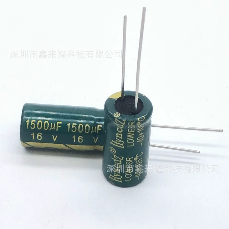 16В1500μФ прямойPlug алюминиевый электролитический конденсатор 1500μФ16В 10*20 высокий частотный низкий сопротивление качественный электролитический конденсатор
