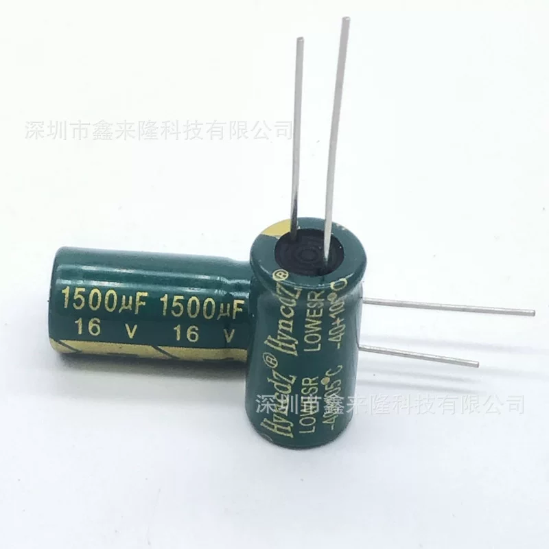 16В1500μФ прямойPlug алюминиевый электролитический конденсатор 1500μФ16В 10*20 высокий частотный низкий сопротивление качественный электролитический конденсатор