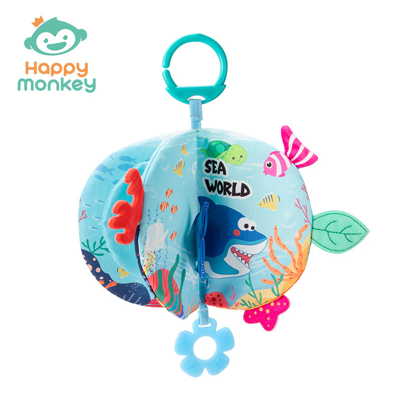 Happy monkey 3D libro de tela de cola tridimensional para la cognición de animales, juguetes para niños que no pueden desgarrarse y morderse