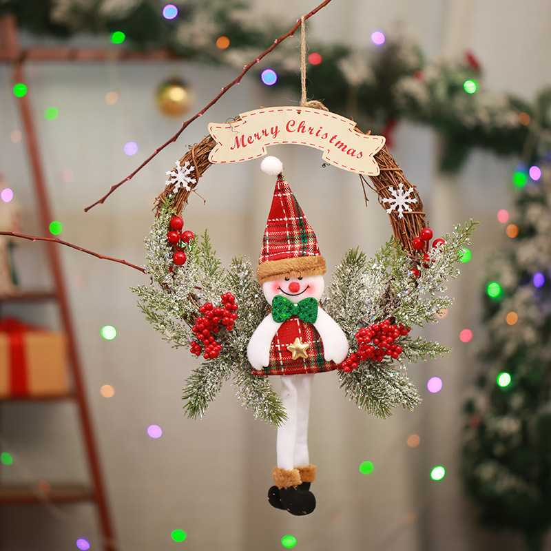 큰 죽은 지점 화환 눈사람