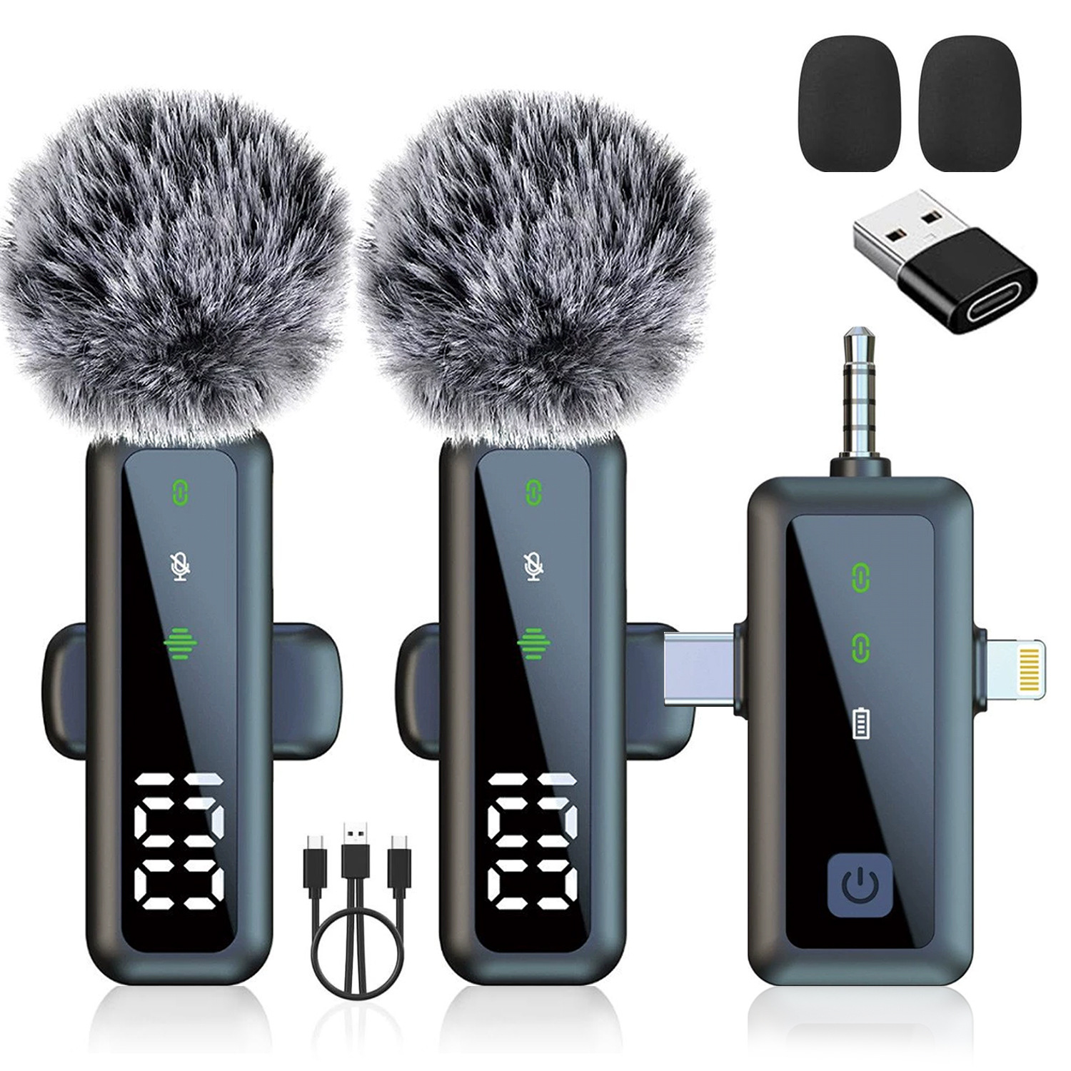 Cross-Border Private Model H68 Wireless Lavalier Microphone Mobile Live Broadcast Outdoor Shooting Radio Noise Reduction Mobile Phone Small Microphone